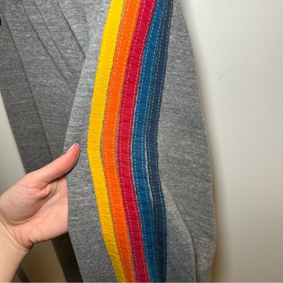Aviator Nation 5 Stripe Sweatpants Heather Grey Size Small - Picture 6 of 13